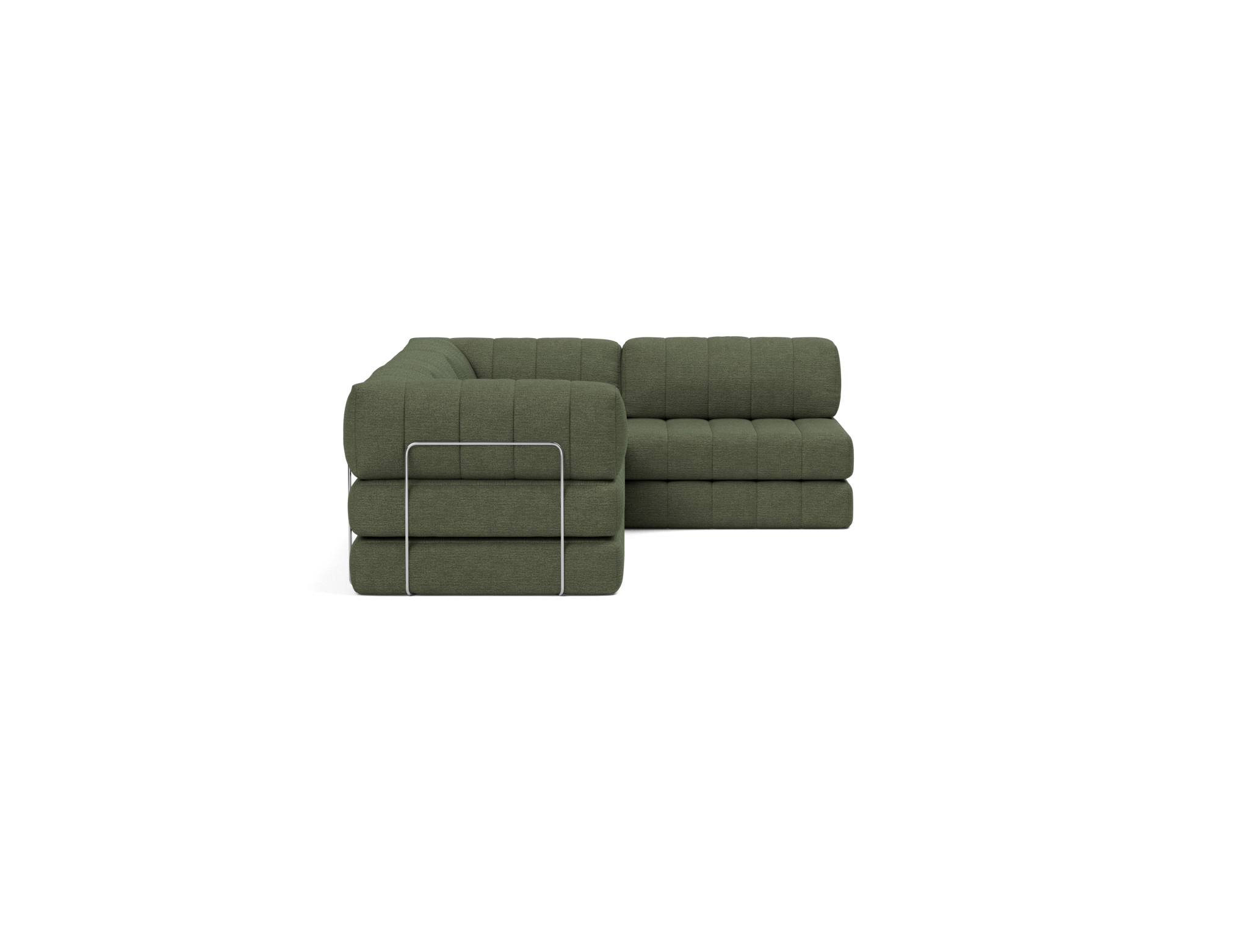 Eck-Schlafsofa CozyPad L-Form mit Armlehne Strukturierter Stoff Taura 353-Forest
