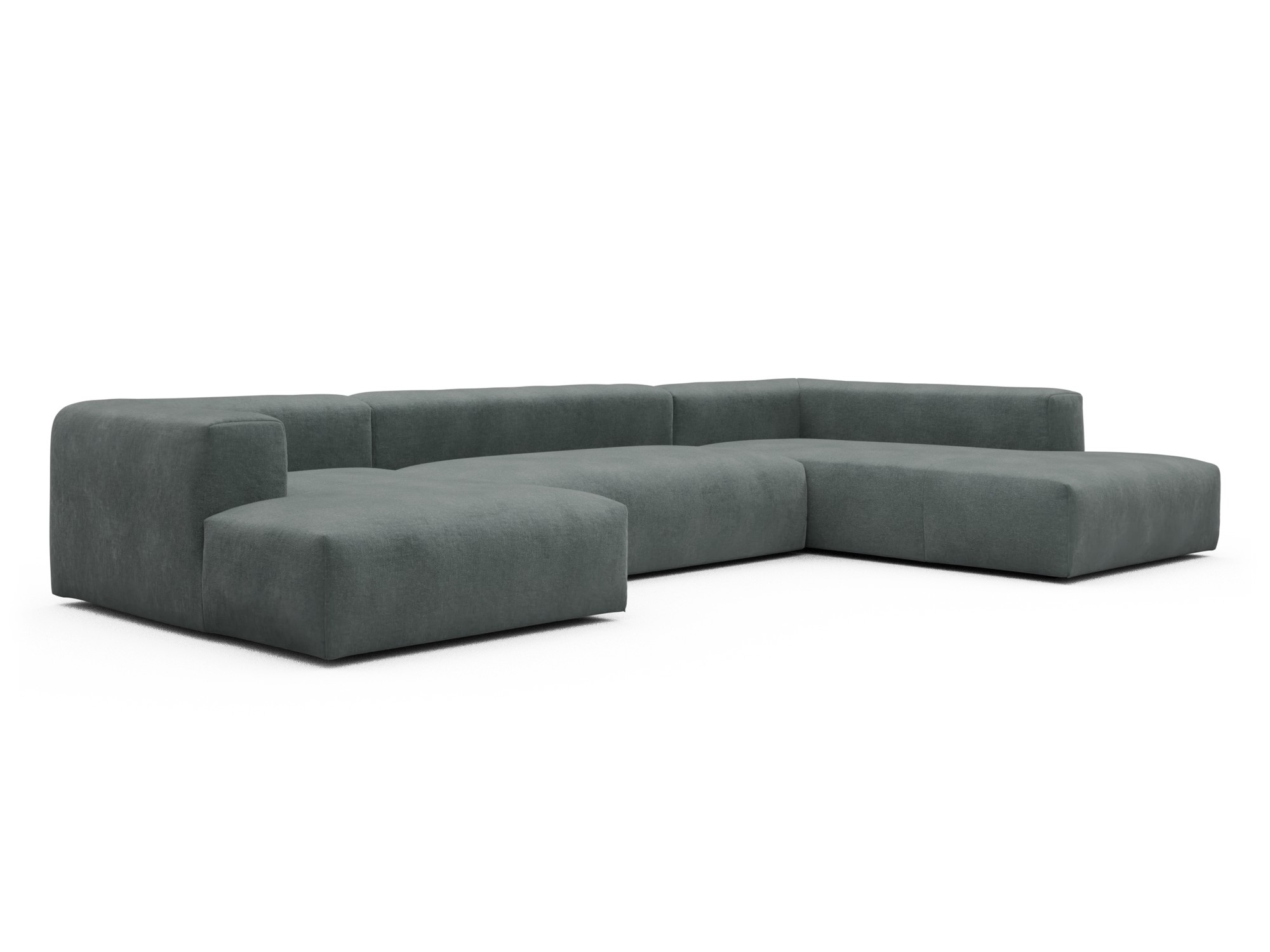 Skandi Home Wohnlandschaft Fred Relax-Ecke rechts mit 2-Sitzer und Chaiselongue links Smooth-Silver-Grey moebelfaktor