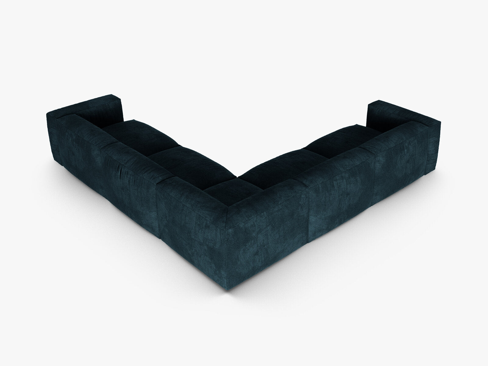 Micadoni modulares symmetrisches Ecksofa XL Martina 5-Sitzer 90cm Sitztiefe Samt Vogue Dunkel Petrol