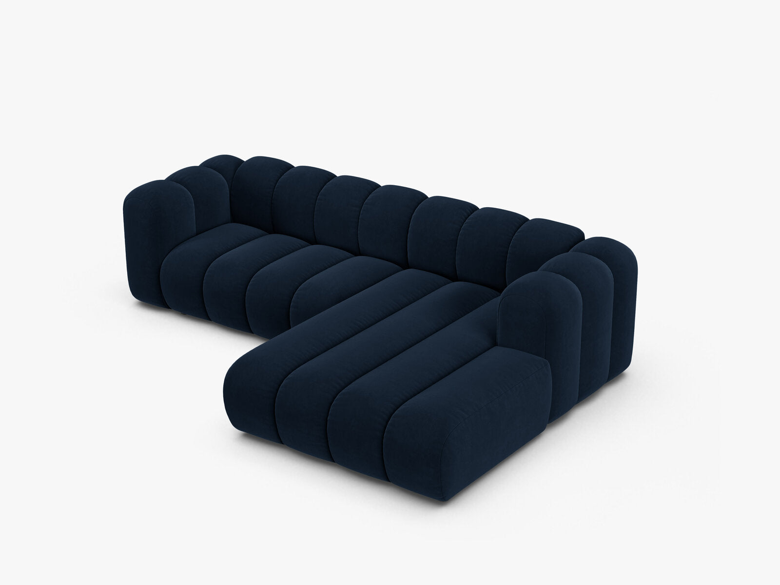Micadoni Modulares Ecksofa Lupine 4-Sitzer mittelgroß Rechts Samt Salvador Königsblau