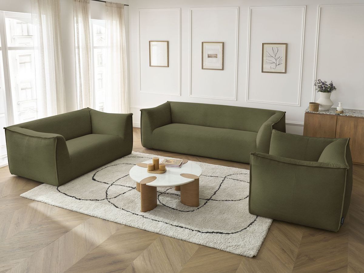 Bobochic Giorgia Sofa 5-Sitzer 534 × 100 cm Cordsamt Grün