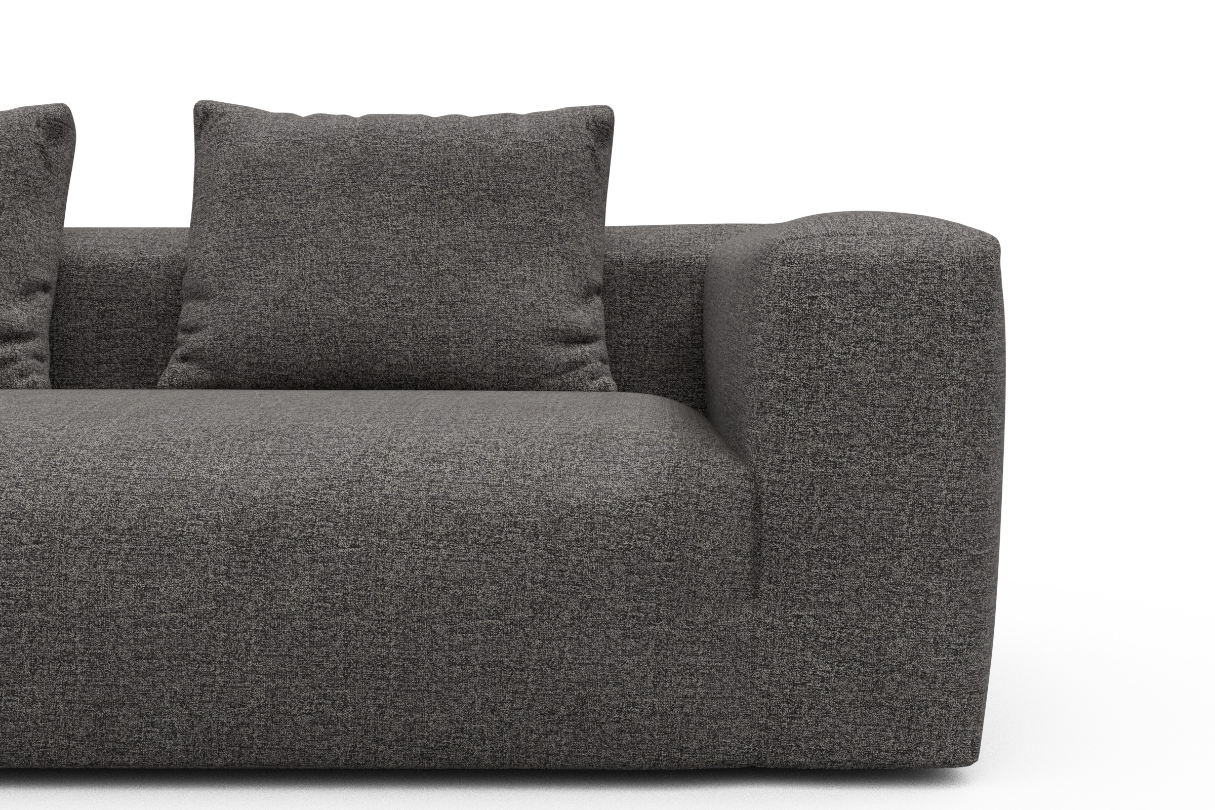 Wohnlandschaft Fred Relax-Ecke rechts mit 2-Sitzer und Chaiselongue links Carreno-Salt-and-Pepper