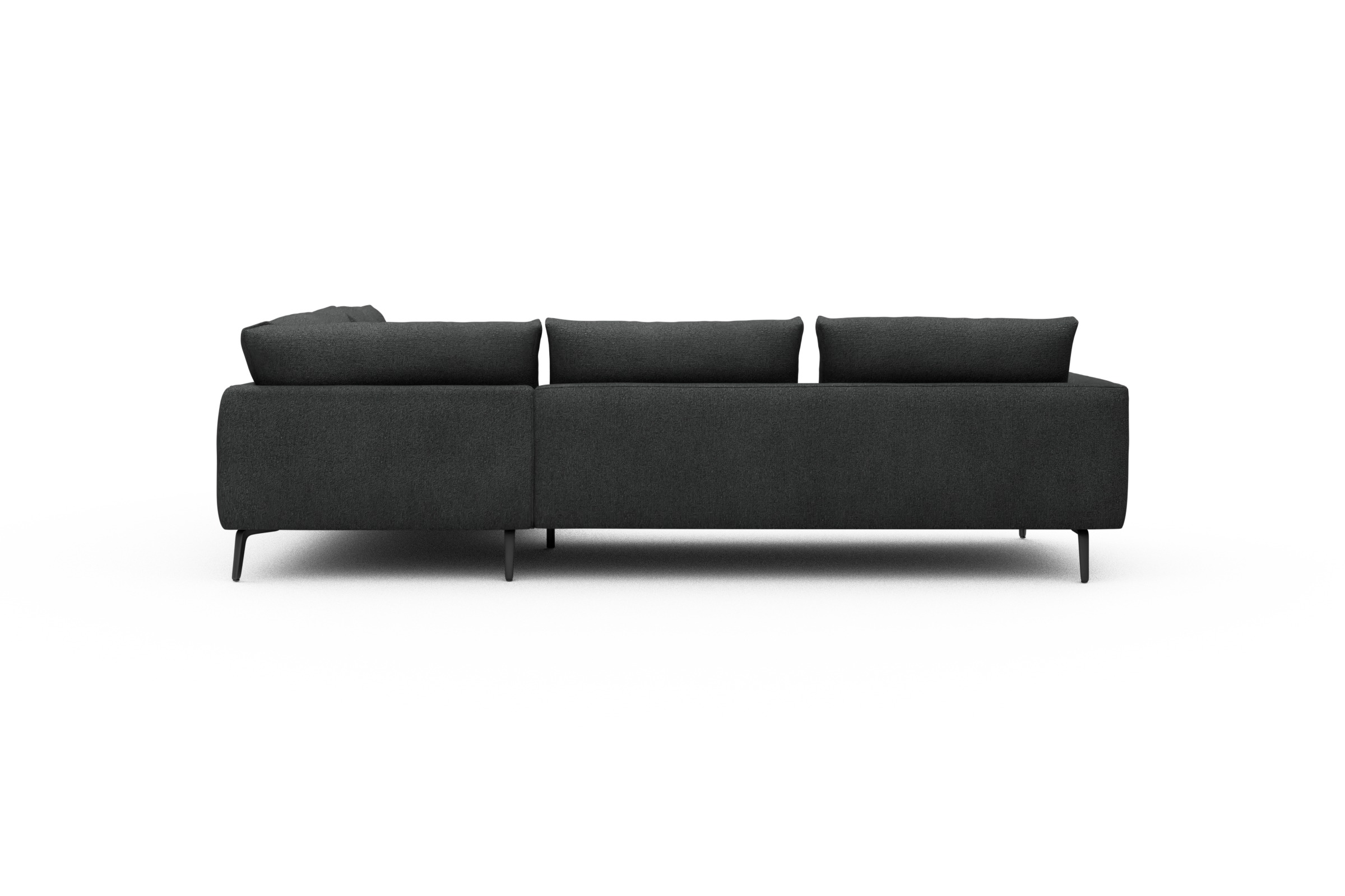 Ecksofa Karl Relax-Ecke rechts mit 2,5-Sitzer Boucle-Charcoal