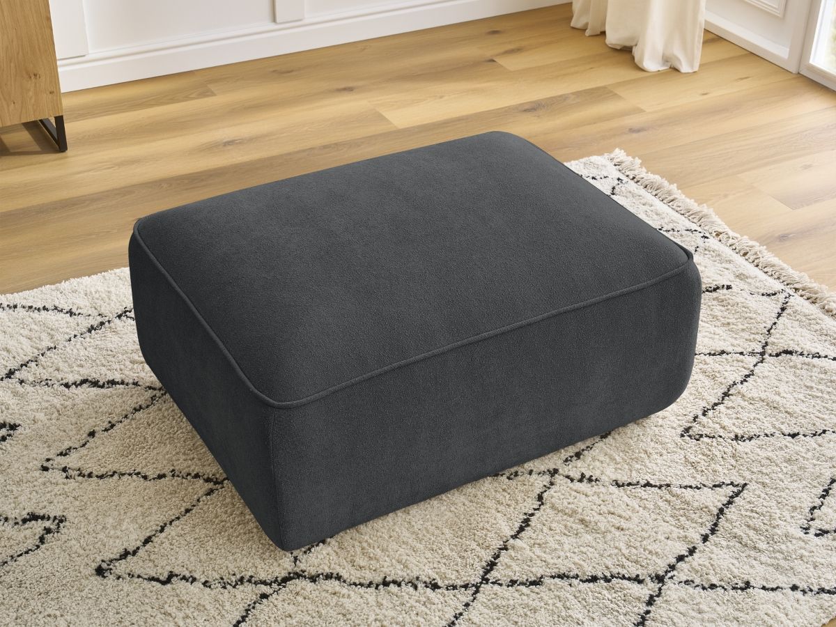 Bobochic Zephyr Pouf Strukturstoff Dunkelgrau