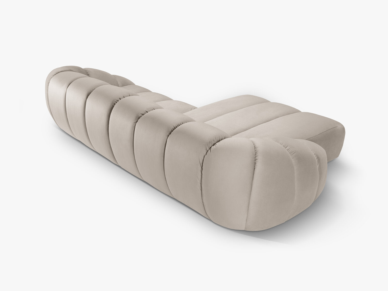 Micadoni Ecksofa Diana 4-Sitzer Links Samt Beige