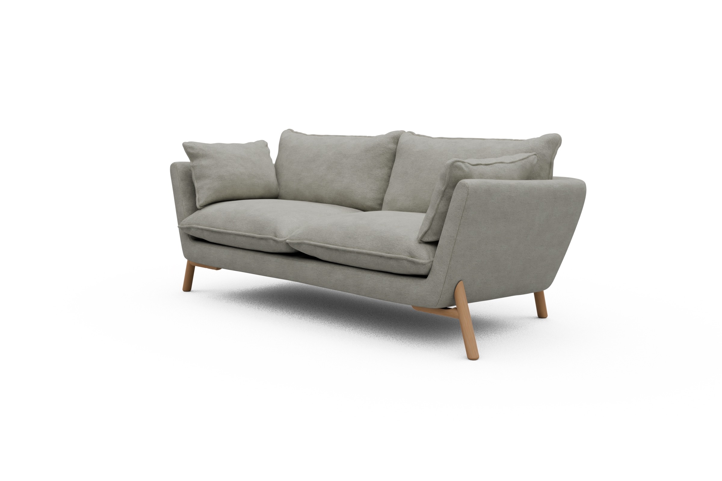 Sofa Emil PREMIUM 2-Sitzer Beinfarbe Eiche Natur Carreno-Moon-Stone-White