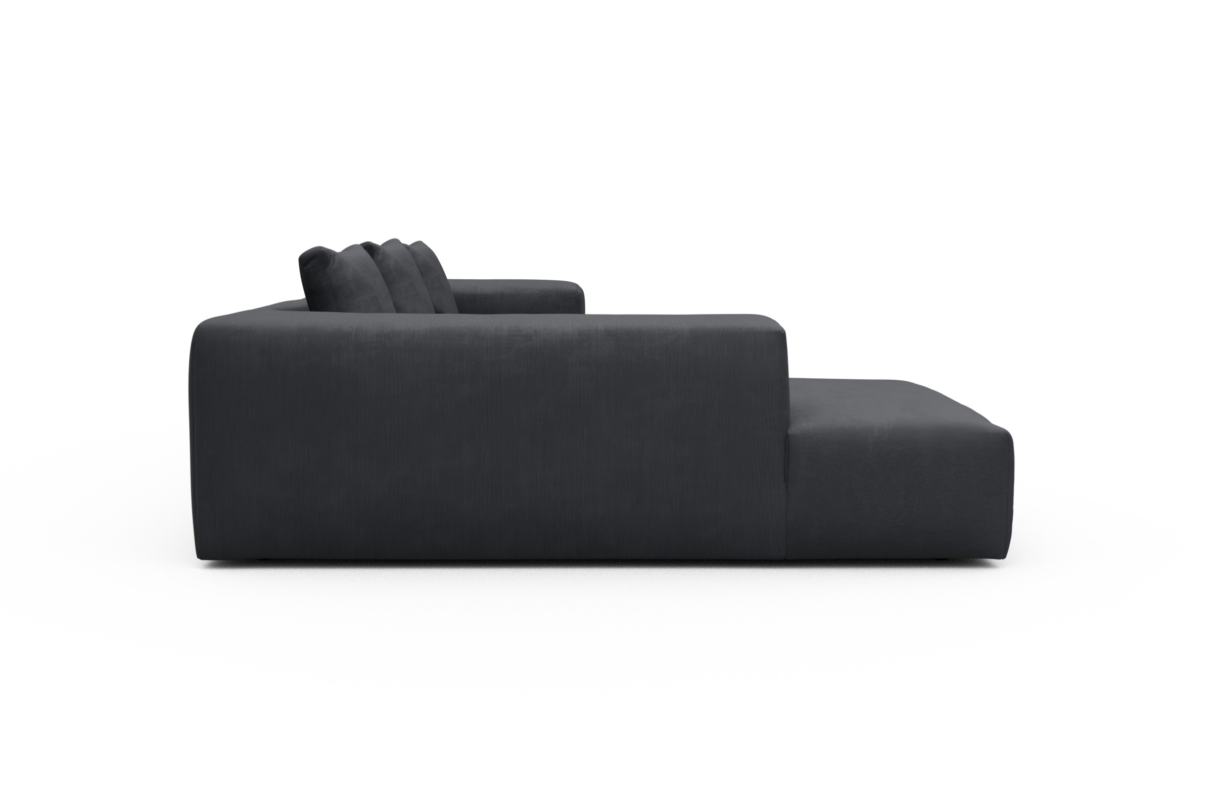 Ecksofa Fred Relax-Ecke links mit 2,5-Sitzer Cordufine-Slate-Grey
