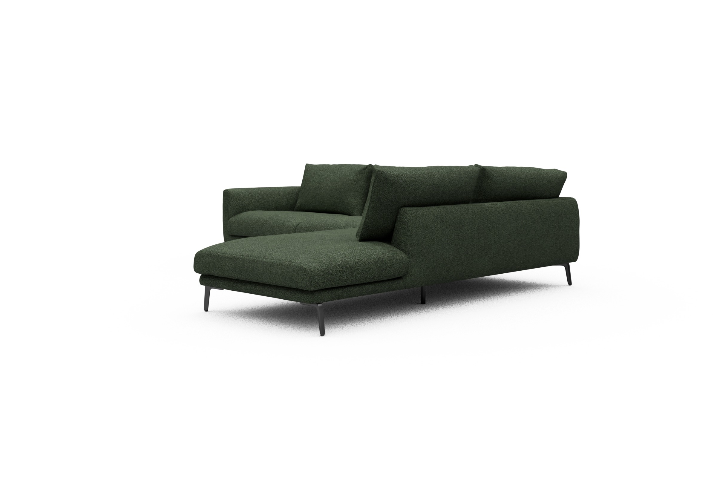 Ecksofa Karl Relax-Ecke rechts mit 2,5-Sitzer Vanora-Deep-Green