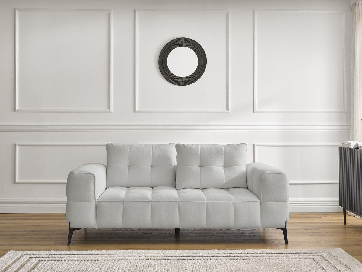 Bobochic Anis Sofa 2-Sitzer Strukturstoff Hellgrau