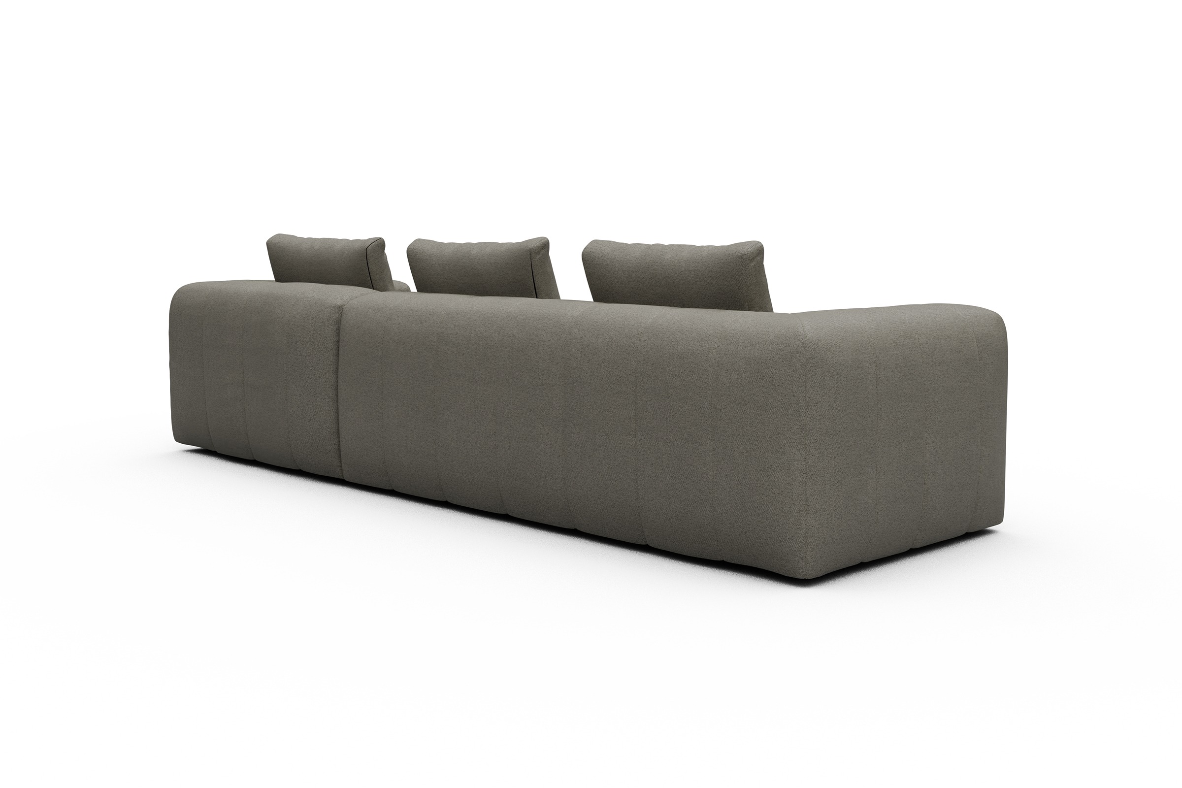 Ecksofa Hugo 2,5-Sitzer Armlehne links mit Chaiselongue Denari-Warm-Grey