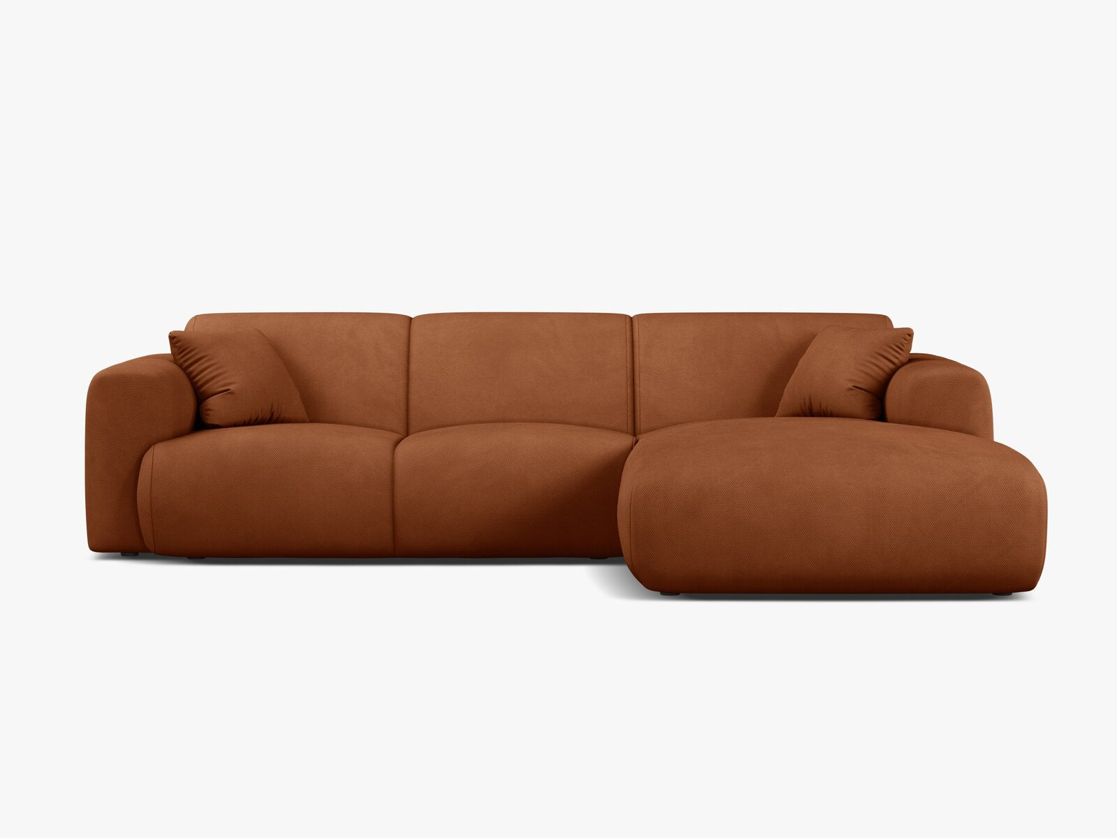 Micadoni Ecksofa Molino 4-Sitzer Rechts Strukturierter Stoff Rebel Orange