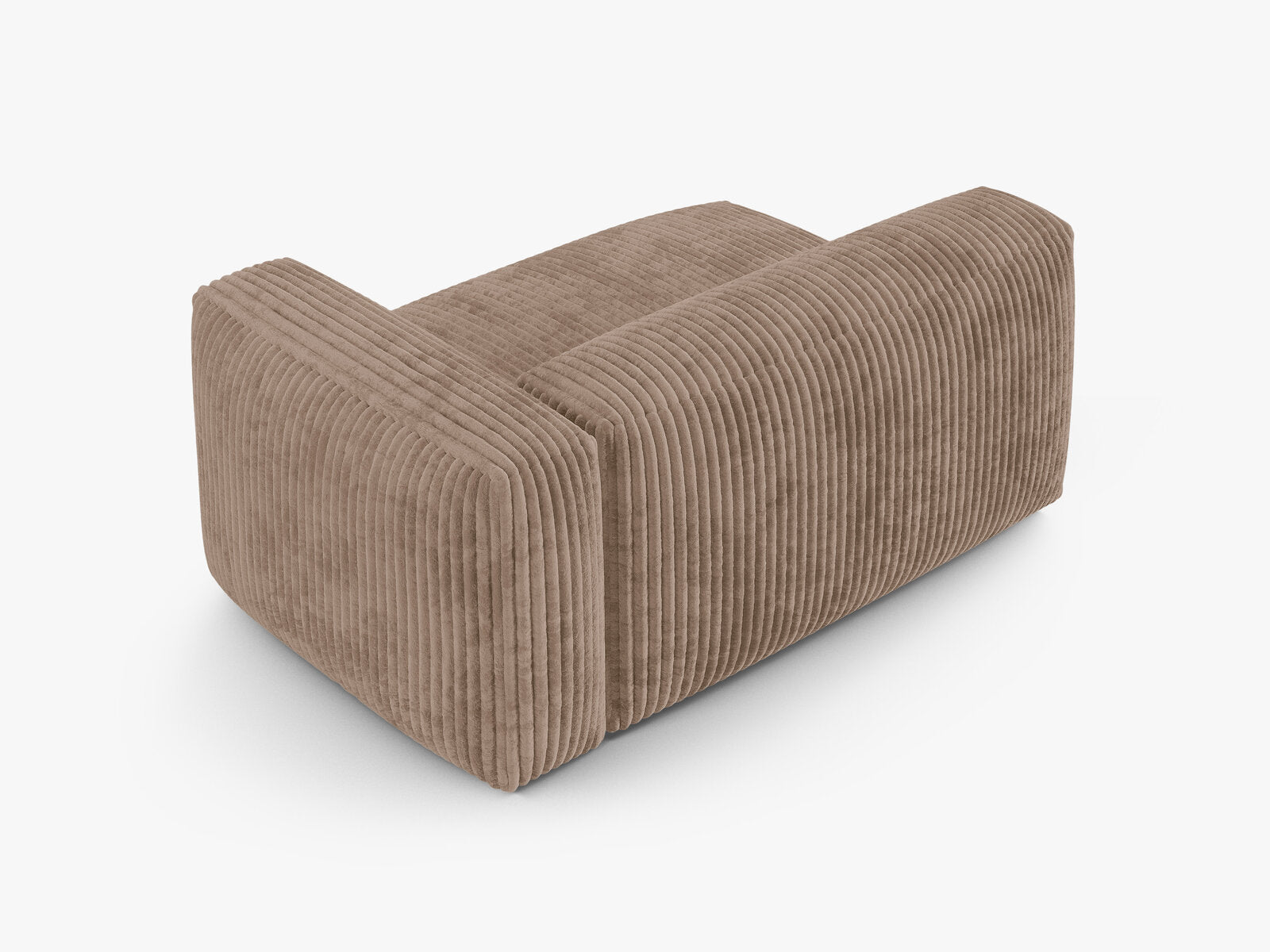 Micadoni Eckmodul mit Armlehne Martina 1-Sitzer Groß 90cm Sitztiefe Rechts Kord Tilia Eichel