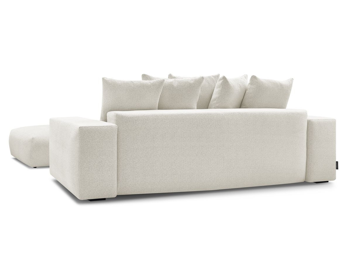 Bobochic Voltaire Sofa 4-Sitzer mit Pouf 280 × 124 cm Melange-Stoff Weiß