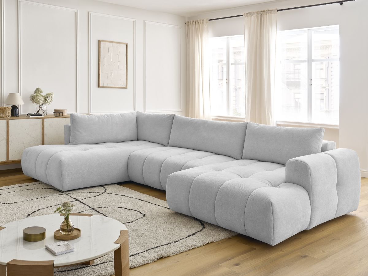 Bobochic Fuji Wohnlandschaft Stoff Hellgrau Ecke rechts