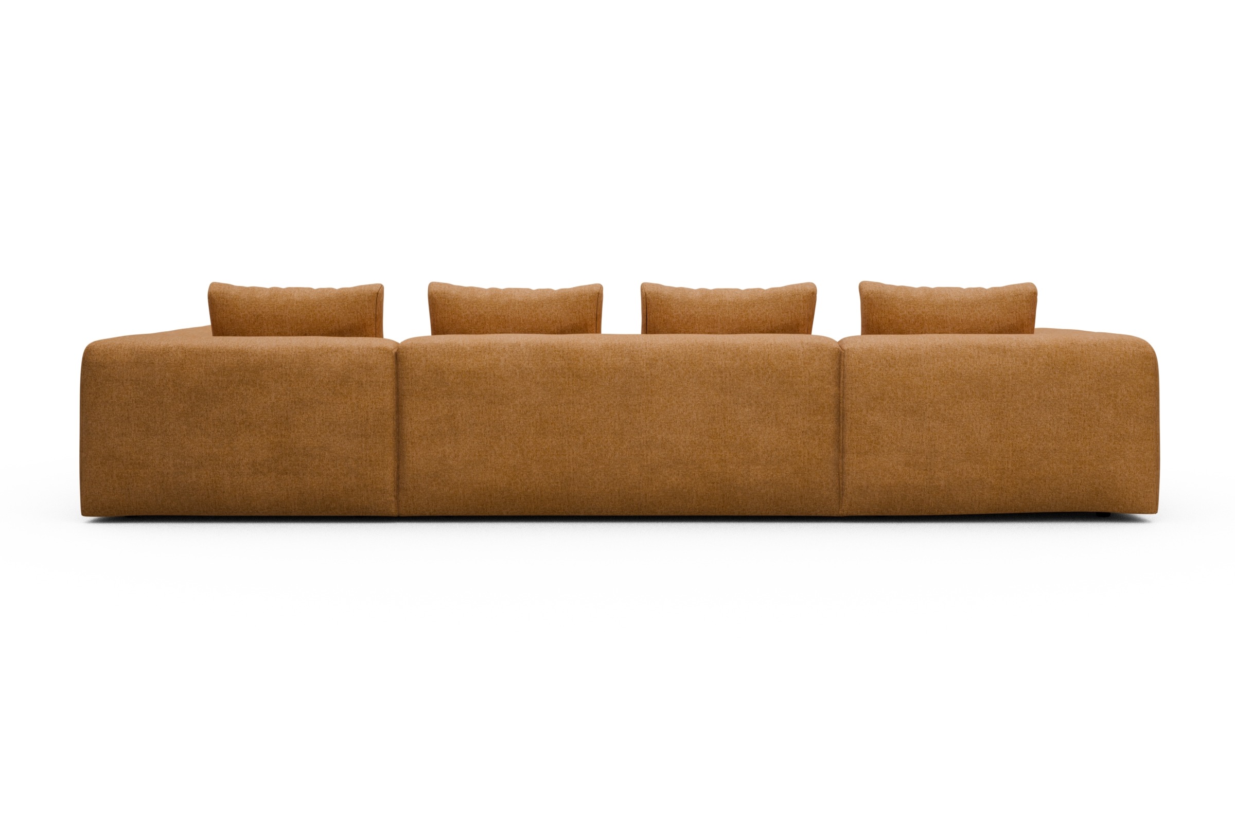 Wohnlandschaft Fred Relax-Ecke rechts mit 2-Sitzer und Chaiselongue links Strukturierter Stoff Casone 497-Warm-Yellow