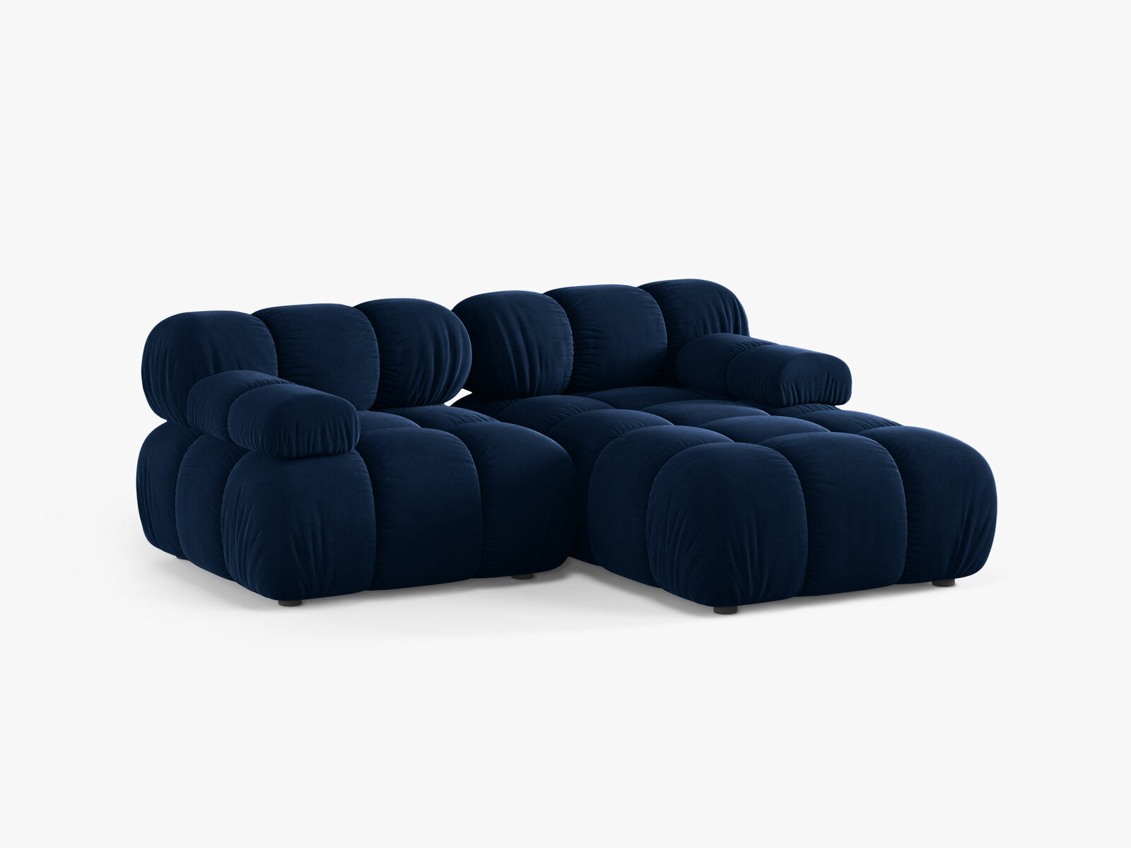 Micadoni Modulares Ecksofa Bellis 3-Sitzer Rechts Samt Bluvel Königsblau