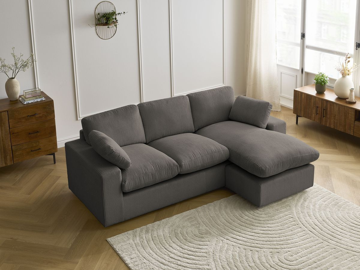 Bobochic Belair Ecksofa 220 × 139 cm Cordsamt Taupe