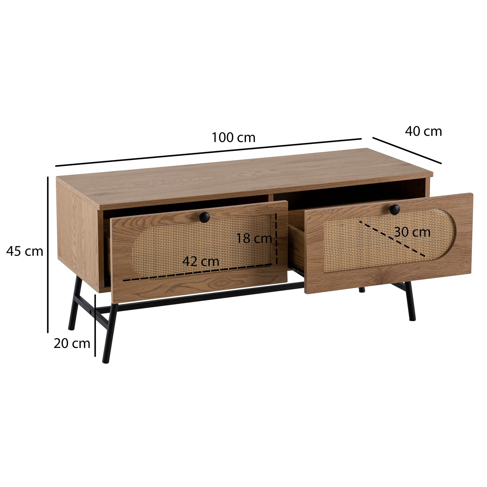 Lowboard Finnoy Braun 100 × 40 × 45 cm