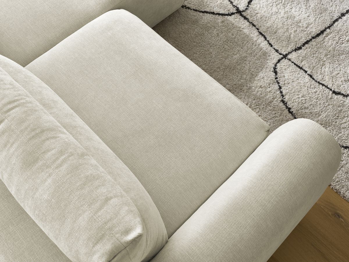 Bobochic Aden Ecksofa 246 × 152 cm Stoff Beige Ecke rechts