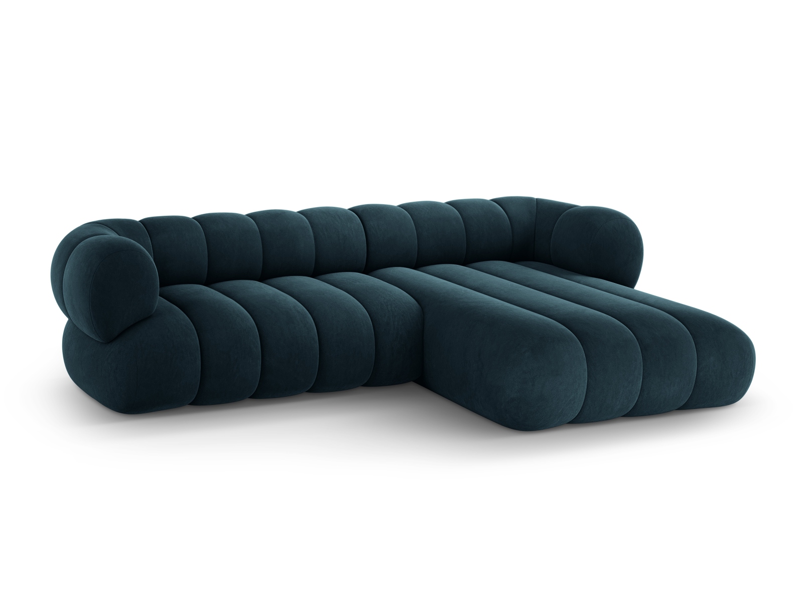 Cosmopolitan Design Ecksofa Koge 5-Sitzer Samt Vogue Tiefes Petrol Rechts