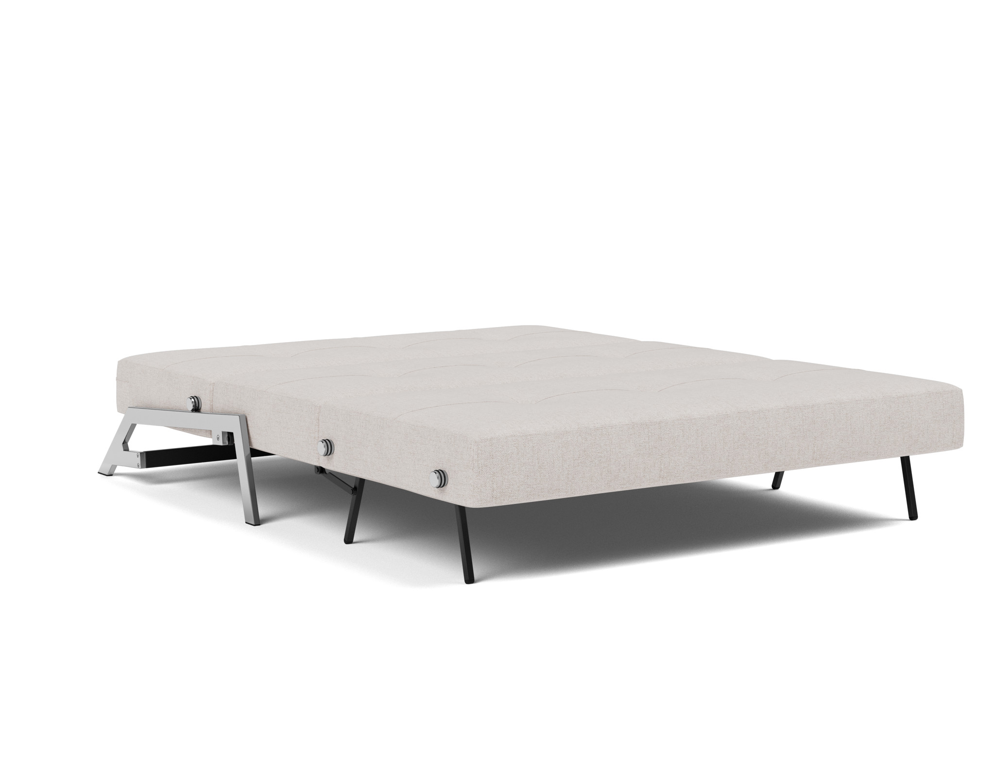 Schlafsofa Cubed 160 Strukturierter Stoff Weda 300-Weda-Sand Beine Chrom