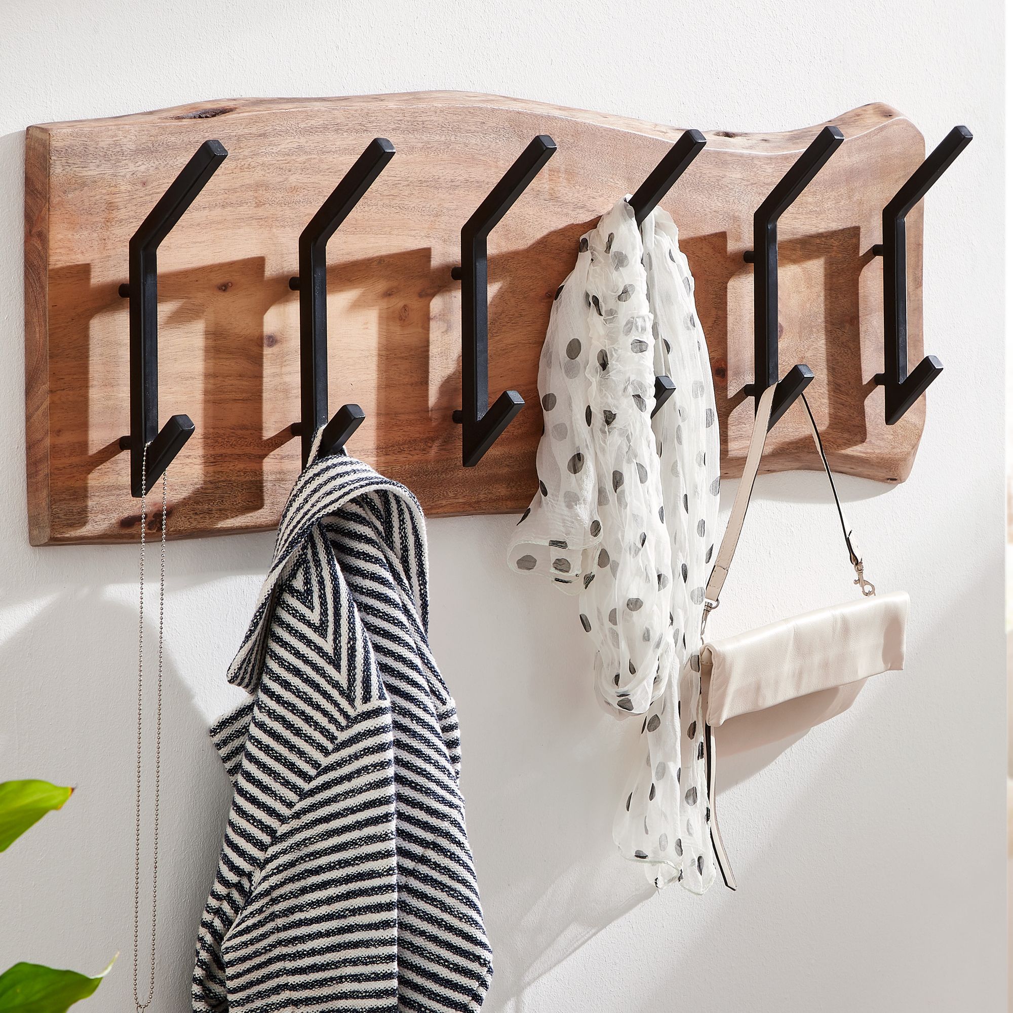 Wandgarderobe Bergvik Akazie Massivholz Braun 100 × 12,5 × 29 cm