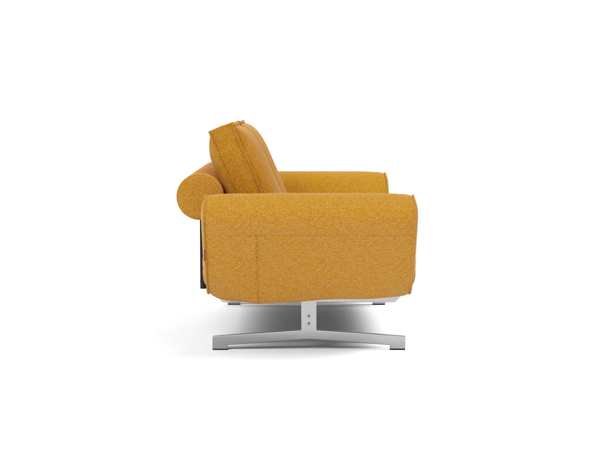 Tagesbett Ghia Boucle Skandi 536-Ochre Beine Chrom