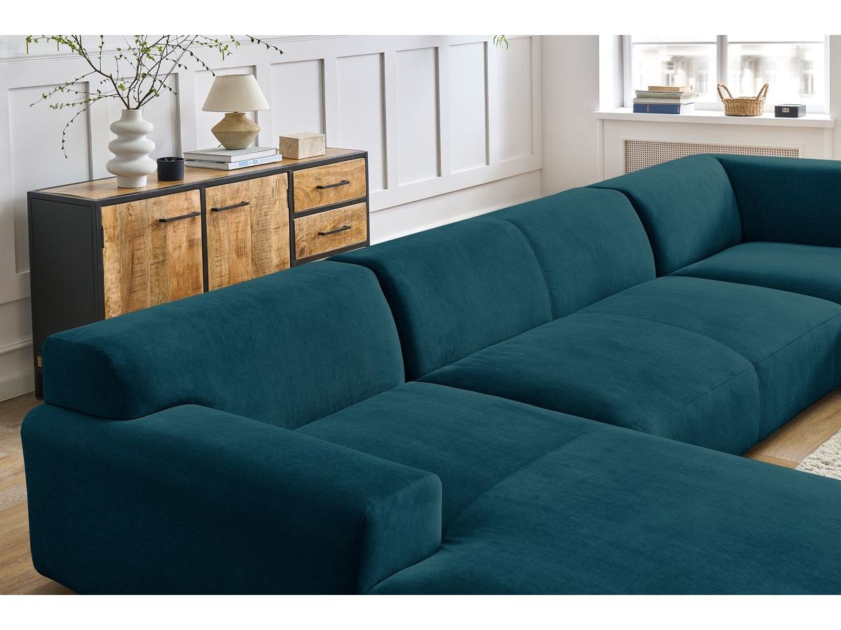 Bobochic Lavena Wohnlandschaft 399 × 220 cm Samt Dunkelblau Ecke links