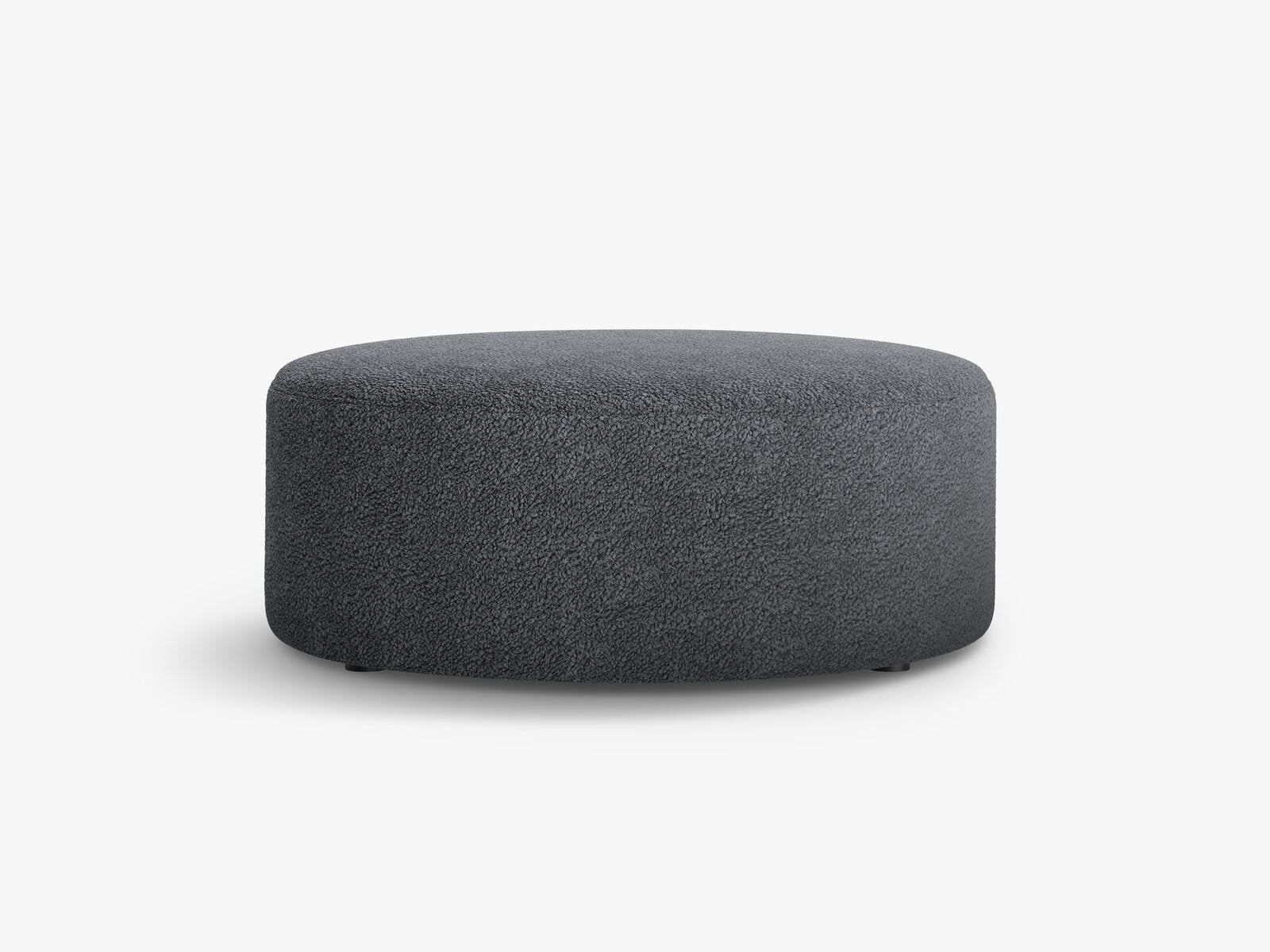 Micadoni Pouf Dia 90cm Boucle Rolf Dunkelgrau