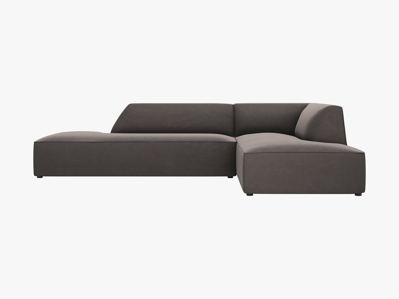 Micadoni Ecksofa Ruby 4-Sitzer Rechts Samt Salvador Dunkelgrau