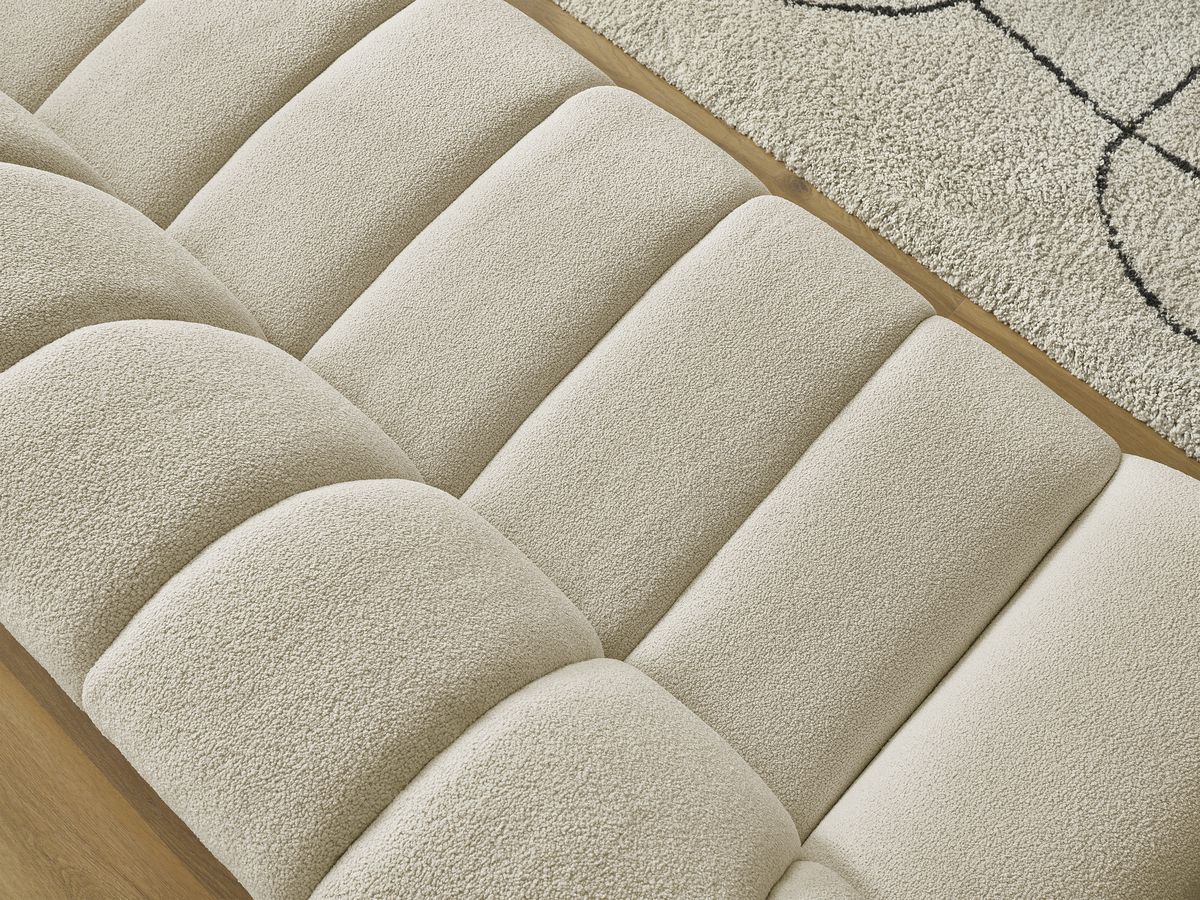 Bobochic Hayden Sofa 3-Sitzer Bouclé-Stoff Beige