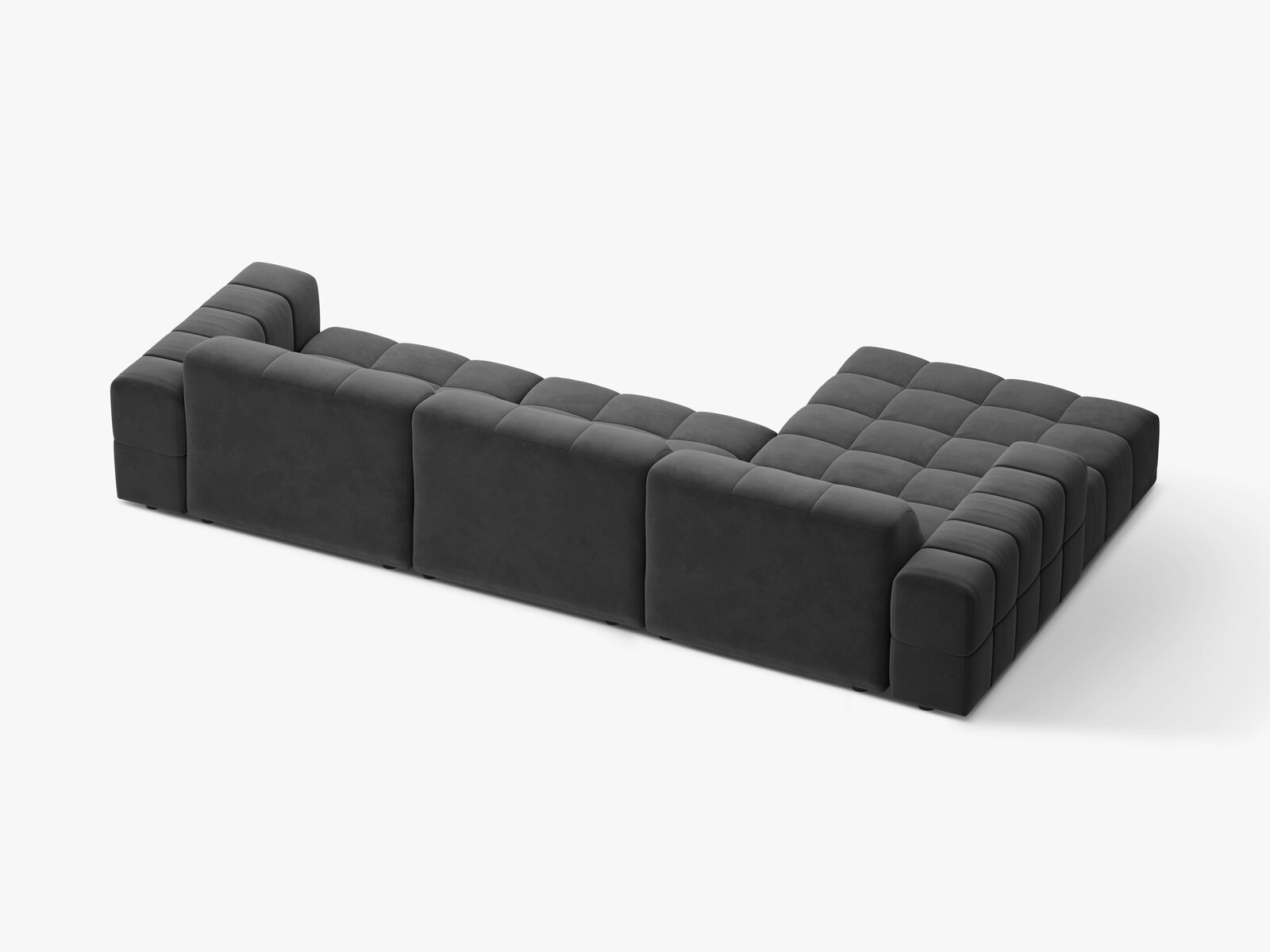 Micadoni Ecksofa Jennifer 4-Sitzer Links Samt Venus Grau