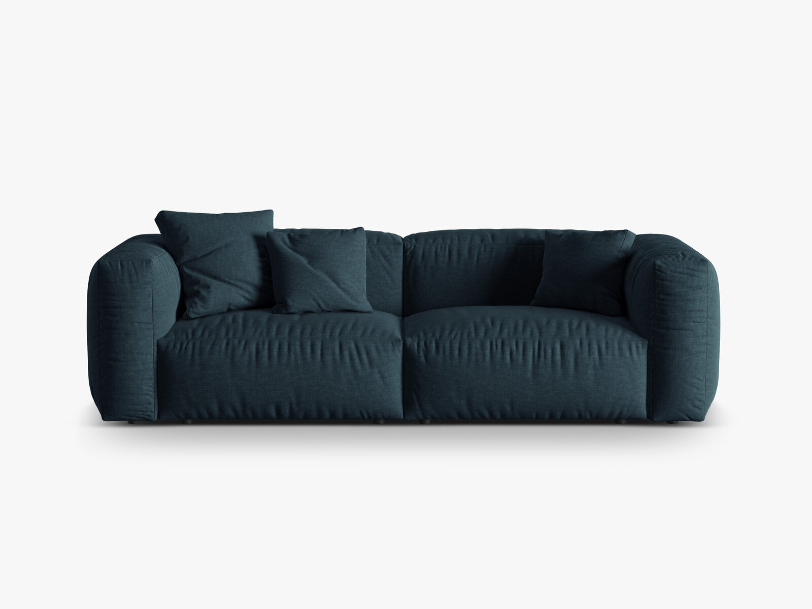Micadoni Sofa Martina 3-Sitzer Strukturierter Stoff Boston Jeansblau