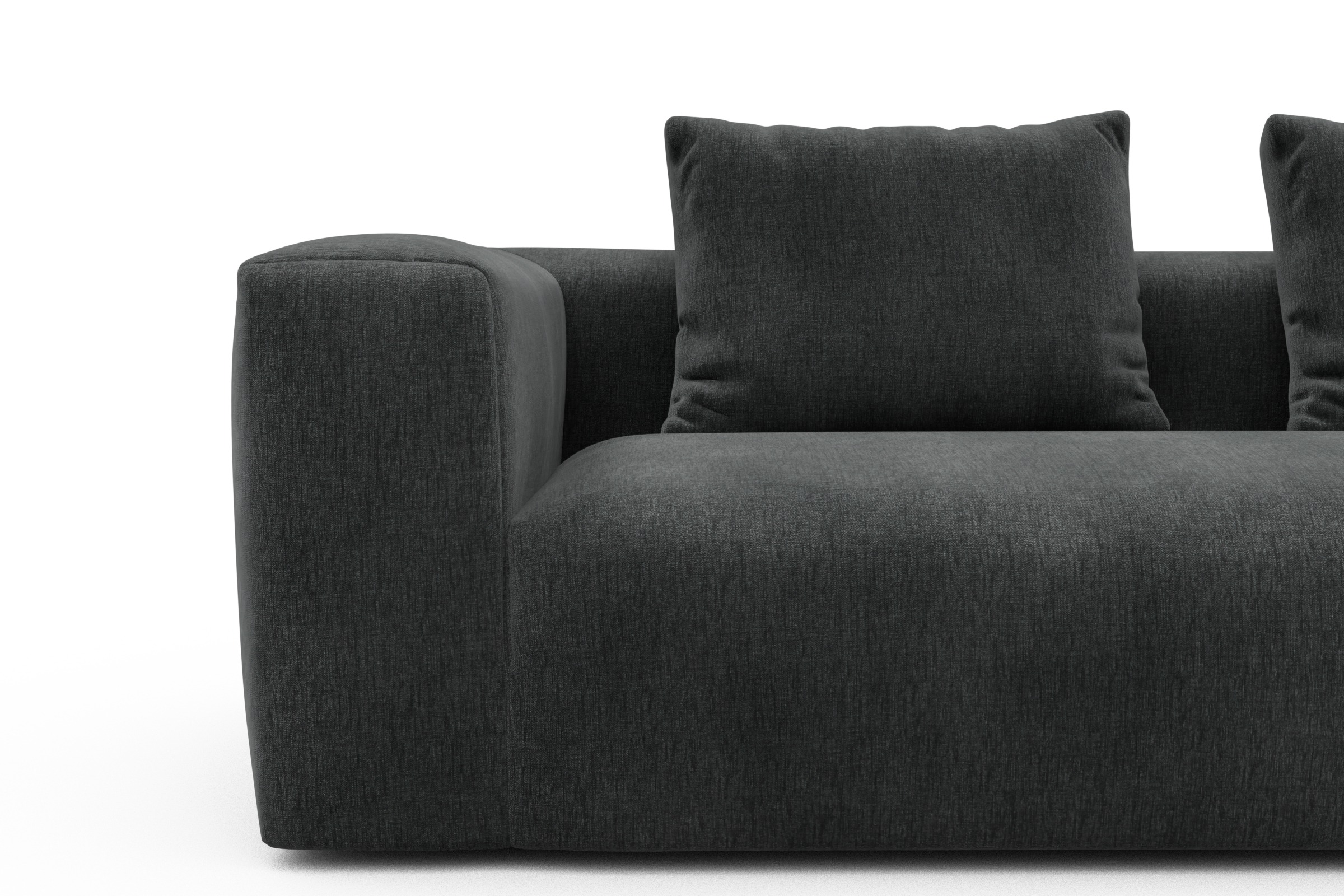 Ecksofa Fred Chaiselongue rechts mit 2,5-Sitzer Smooth-Deep-Warm-Grey
