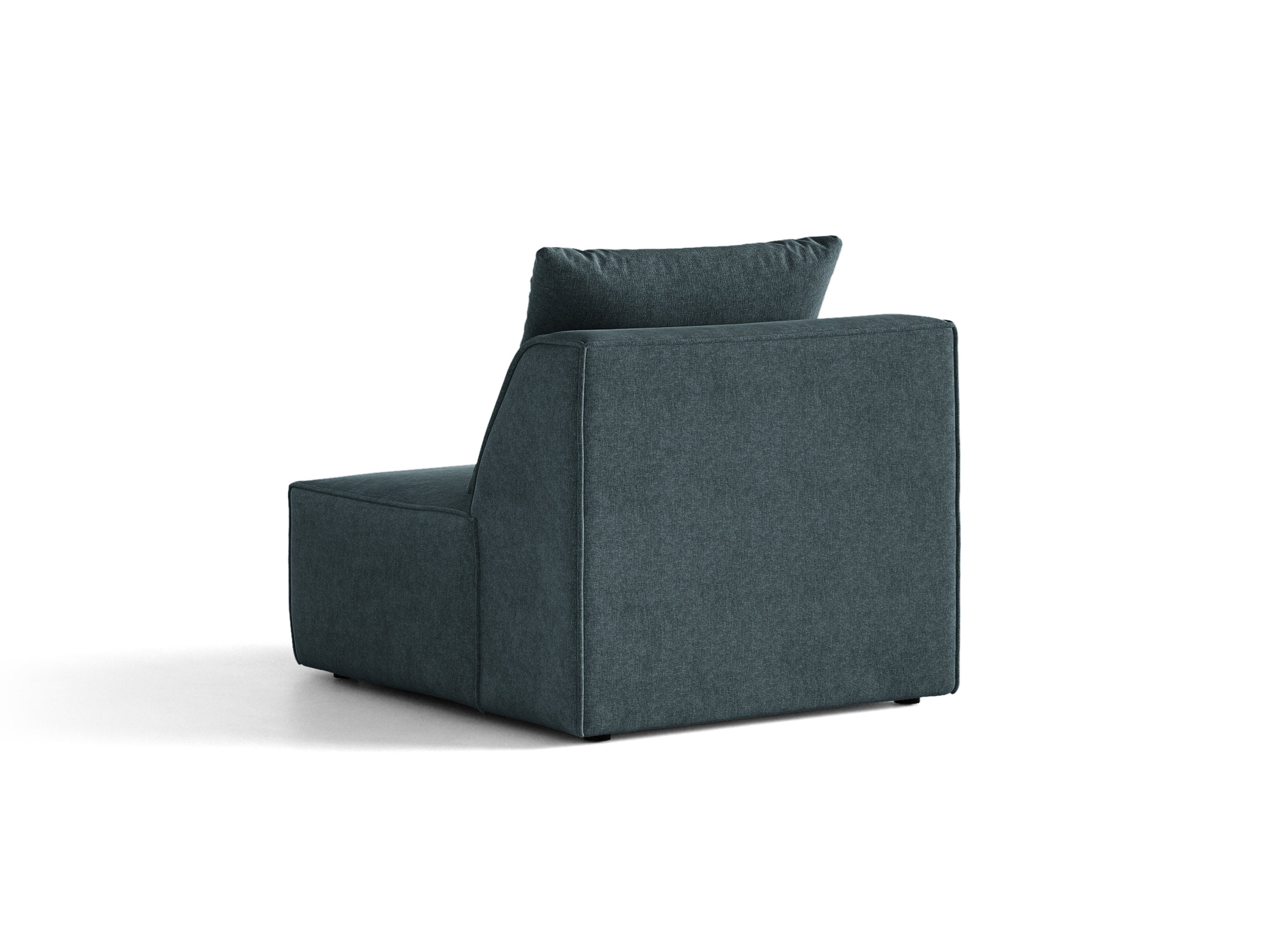 Micadoni Sessel ohne Armlehnen Jodie 1-Sitzer Strukturierter Stoff Liberty Tiefes Petrol
