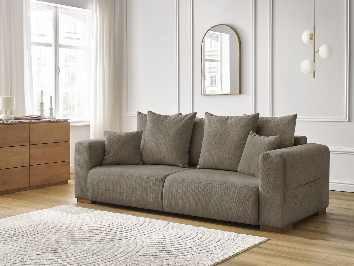 Bobochic Sidonie Sofa 3-Sitzer Melange-Stoff Taupe
