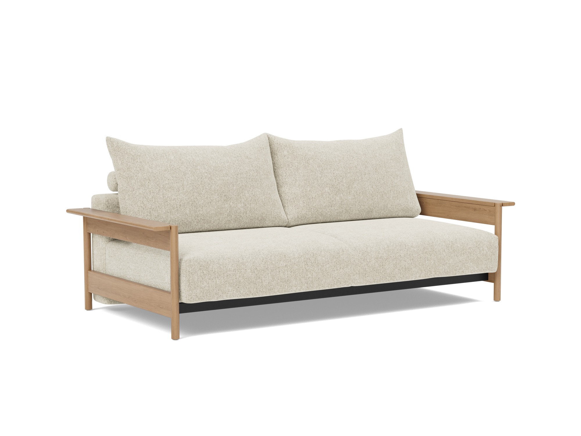Schlafsofa Malloy Wood Strukturierter Stoff Taura 357-Off-White