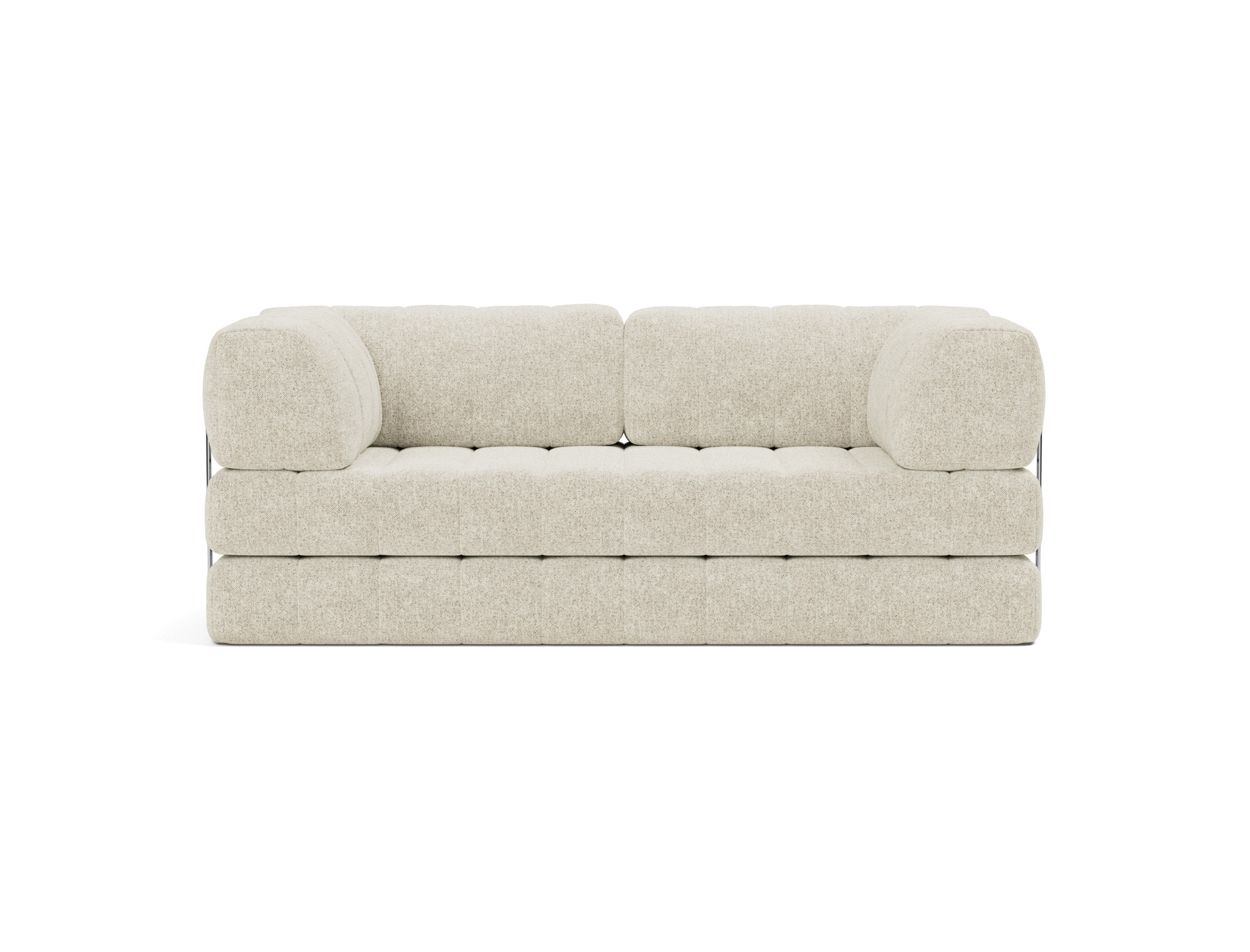 Schlafsofa CozyPad mit Armlehnen Strukturierter Stoff Taura 357-Off-White