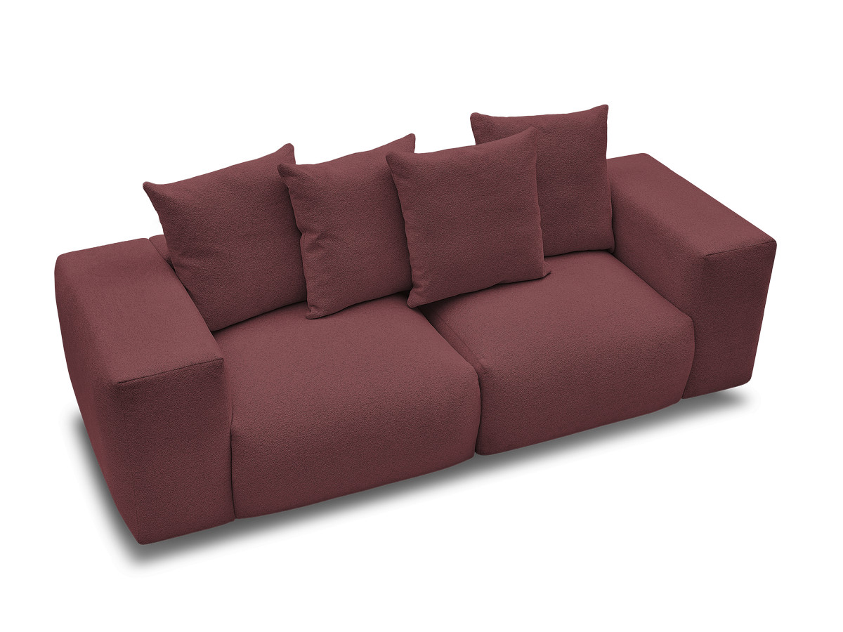 Bobochic Voltaire Sofa 3-Sitzer 248 × 100 cm Melange-Stoff Rot