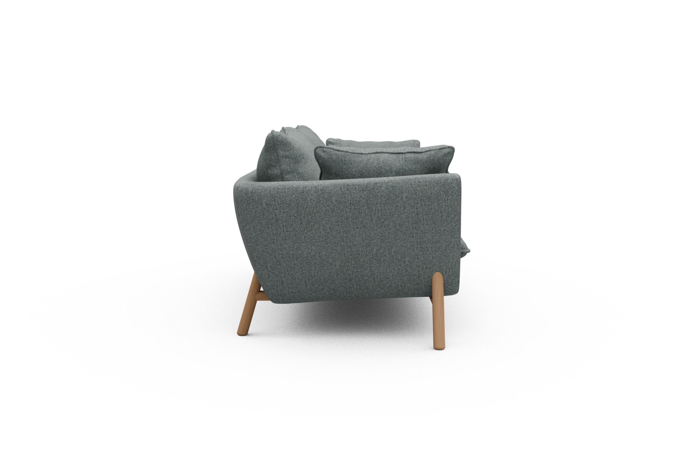 Sofa Emil PREMIUM 2-Sitzer Beinfarbe Eiche Natur Casone-Light-Mixed-Green