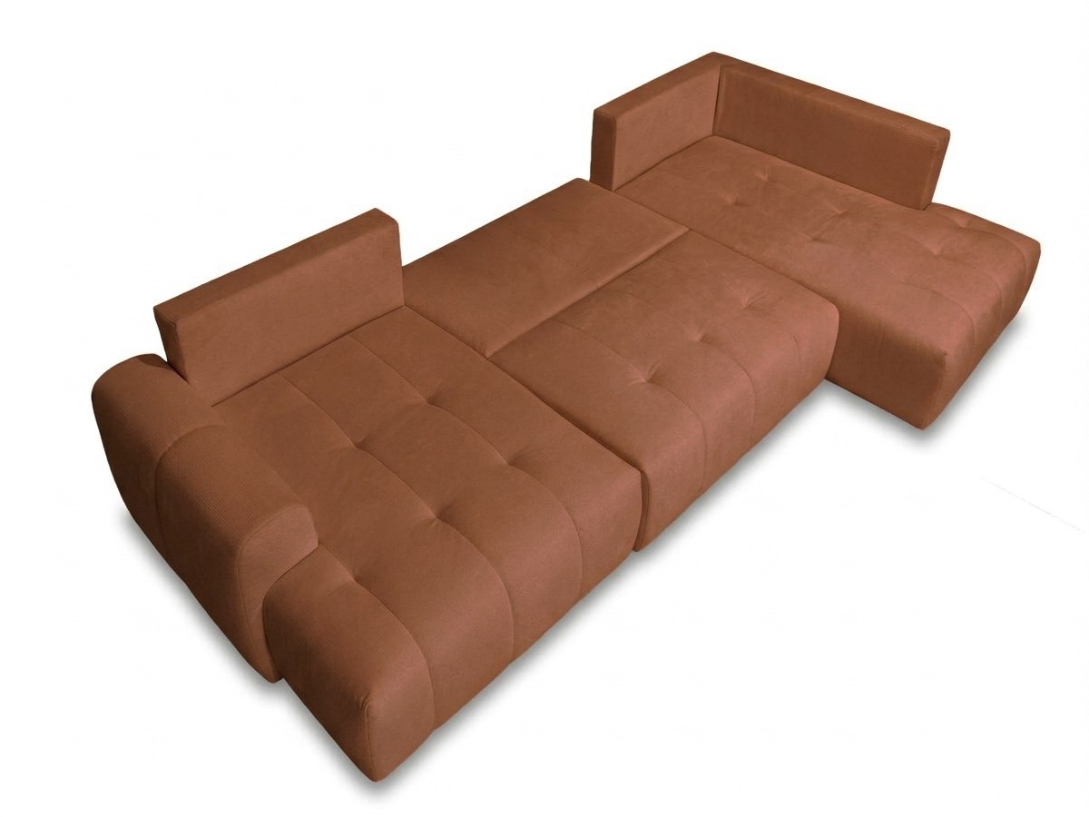 Bobochic Roxelane Wohnlandschaft Melange-Stoff Orange Ecke links