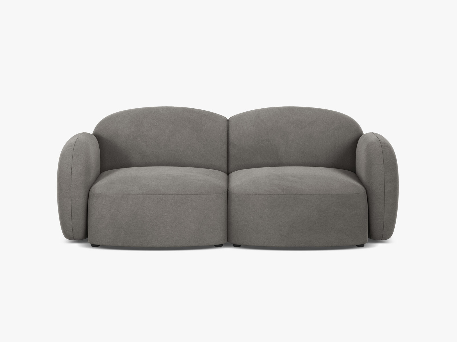 Micadoni Sofa Blair 2-Sitzer Samt Casino Hellgrau