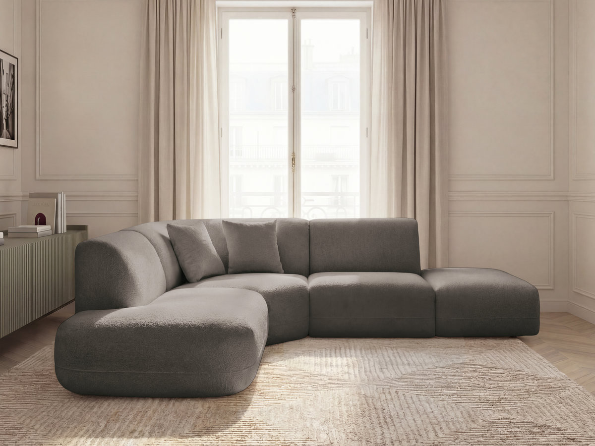 Bobochic Anda Ecksofa 279 × 264 cm Chenille Taupe Ecke links