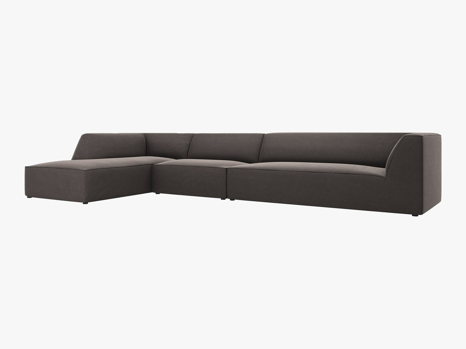 Micadoni Ecksofa Ruby 5-Sitzer Links Samt Salvador Dunkelgrau