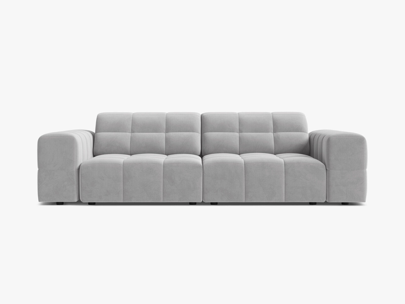 Micadoni Sofa Jennifer 3-Sitzer Samt Bluvel Silber
