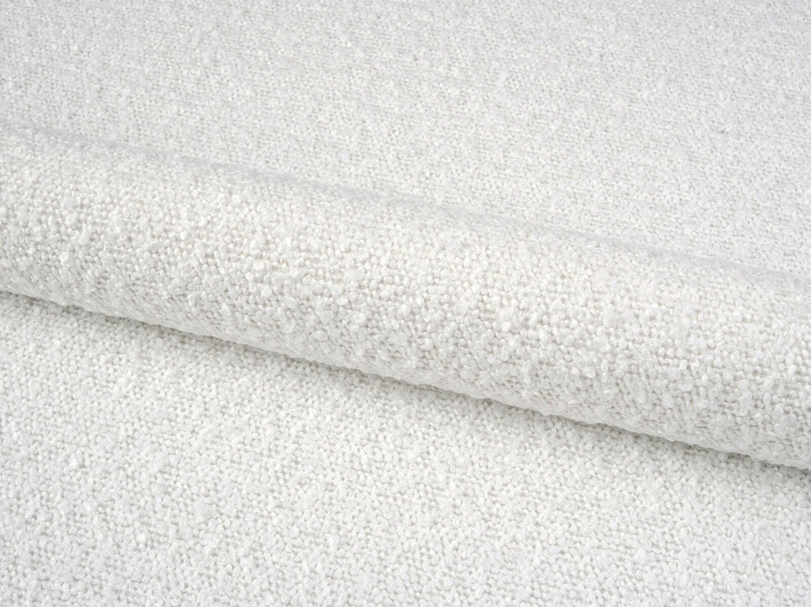 Micadoni Ecksofa Jodie 3-Sitzer Rechts Boucle Baloo Weiß