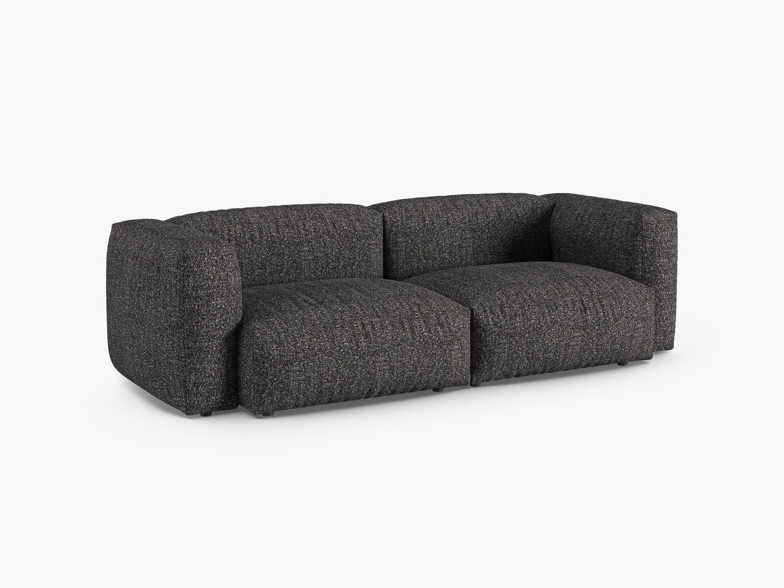 Micadoni Sofa Martina 3-Sitzer 90cm Sitztiefe Boucle Monet Anthrazit