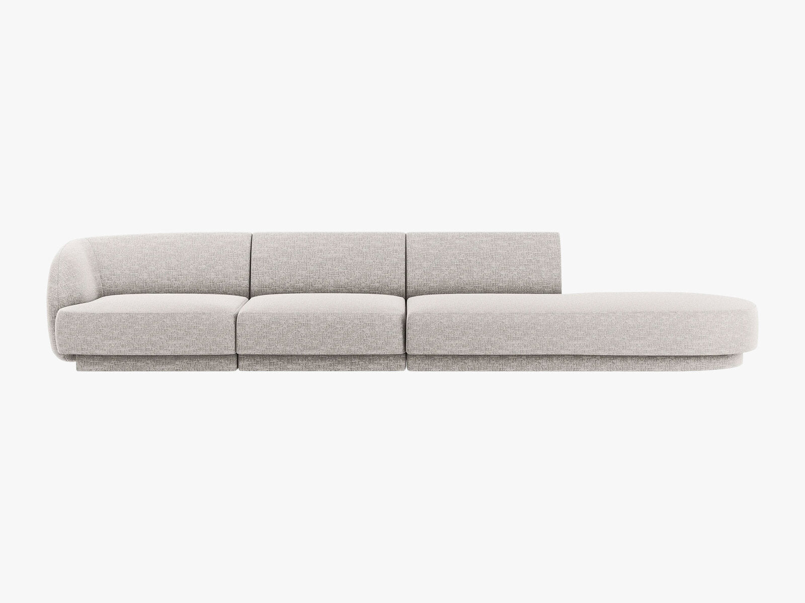 Micadoni Sofa Miley 4-Sitzer Rechts Chenille Eden Silber