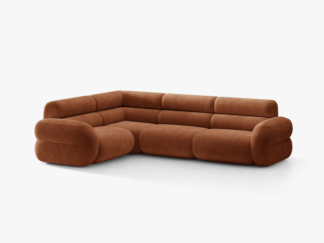 Micadoni Neo Ecksofa 5-Sitzer Rechts Chenille Golden Terrakotta