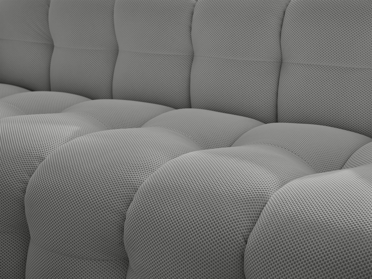 Bobochic Cloud Sofa 4-Sitzer mit Pouf Mesh-Stoff Hellgrau